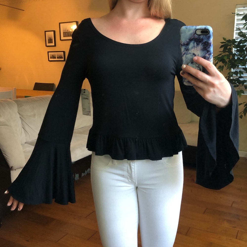 OPEN BACK BOW TIE BLACK TOP - MEDIUM